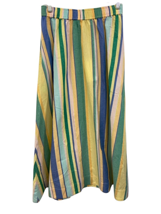 Love The Label Size S Green, Yellow & Multicolor Cotton Striped Maxi Pants Green, Yellow & Multicolor / S