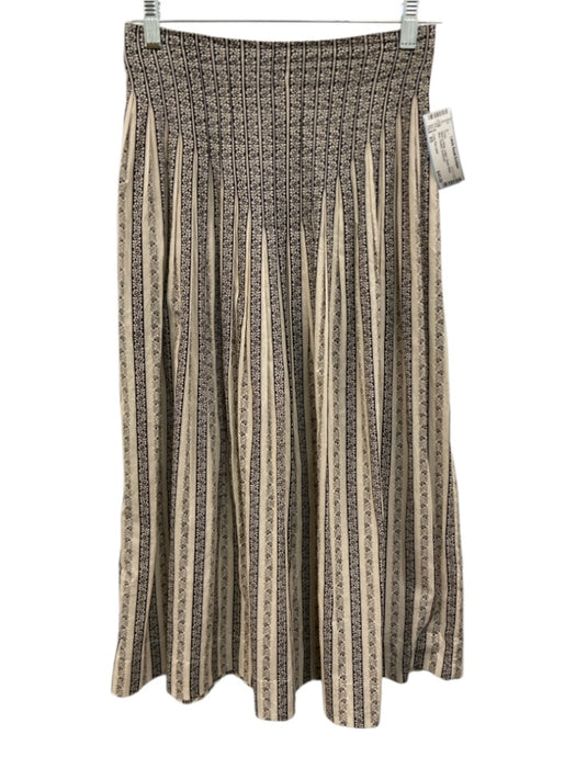 Love The Label Size XS Black & White Cotton Elastic Waist Maxi Pleated Pants Black & White / XS