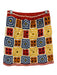 Escvdo Size S Red & Multi Cotton crotchet Elastic Waist Skirt Red & Multi / S