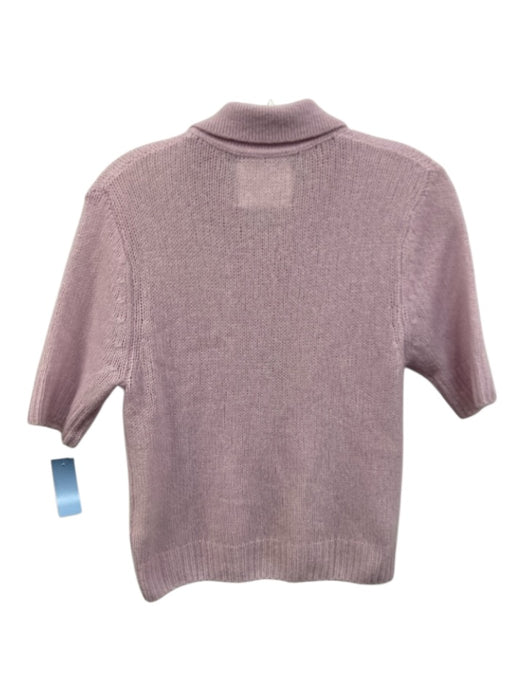Lisa Yang Size 1 Light Pink Cashmere & Silk Collared Knit 1/4 Button Sweater Light Pink / 1