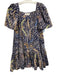 Cara Cara Size S Navy & Multi Cotton Printed Pockets Wide Sleeves Dress Navy & Multi / S