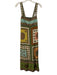 Alemais Size 4 Blue, Green & Multi Viscose Blend Square Neck Sleeveless Dress Blue, Green & Multi / 4