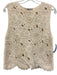 Zara Size S Cream Polyester Sleeveless Velvet Vest Cream / S