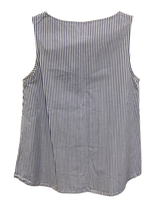 Ann Mashburn Size M Blue & White Cotton Striped Sleeveless Top Blue & White / M