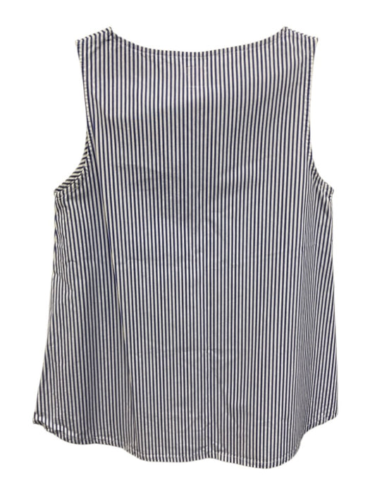 Ann Mashburn Size M Blue & White Cotton Striped Sleeveless Top Blue & White / M