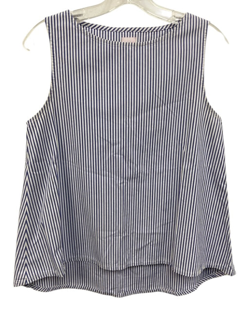 Ann Mashburn Size M Blue & White Cotton Striped Sleeveless Top Blue & White / M