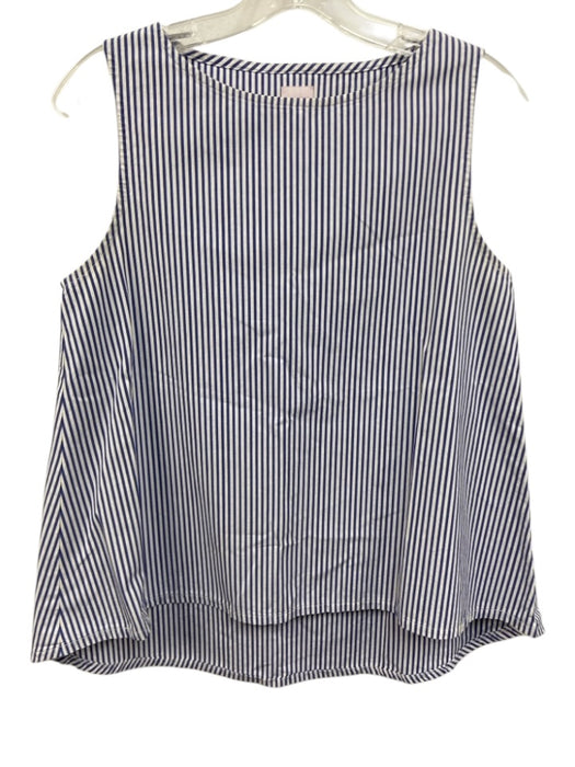 Ann Mashburn Size M Blue & White Cotton Striped Sleeveless Top Blue & White / M