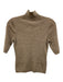 Veronica Beard Size S Grey Wool Ribbed Mock Neck Long Sleeve Heathered Top Grey / S