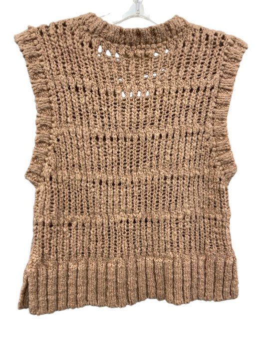 Mirth Size S Muted Pink Cotton Sleeveless Open Knit Ribbed Vest Muted Pink / S