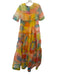 Staud Size S Multi Polyester Slip Included Printed Short Sleeve Maxi Dress Multi / S