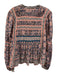 Sea New York Size S Pink & Multi Cotton V Neck Long Sleeve Printed Top Pink & Multi / S