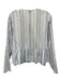Ganni Size 36 White & Blue Cotton Striped Tie Front Top White & Blue / 36