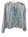 Ganni Size 36 White & Blue Cotton Striped Tie Front Top White & Blue / 36