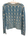 Kinross Size M Blue & White Cashmere Cable Knit Long Sleeve Wide Neck Sweater Blue & White / M