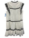Zara Size S White & Black Cotton V Neck Sleeveless Embroidered Mini Dress White & Black / S
