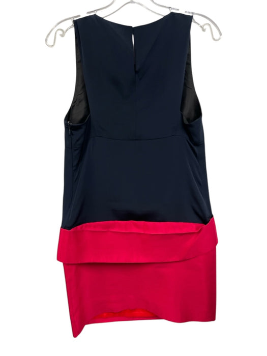 Marc By Marc Jacobs Size 2 Navy & Pink Silk Sleeveless Keyhole Back Mini Dress Navy & Pink / 2