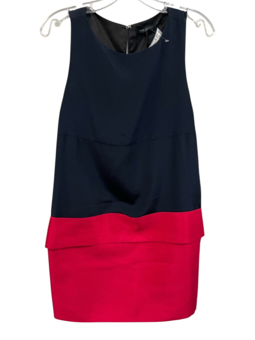 Marc By Marc Jacobs Size 2 Navy & Pink Silk Sleeveless Keyhole Back Mini Dress Navy & Pink / 2