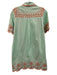 Saloni Size 4 Mint & Orange Cotton Eyelets Scalloped Edge 1/2 Button Mini Dress Mint & Orange / 4