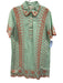 Saloni Size 4 Mint & Orange Cotton Eyelets Scalloped Edge 1/2 Button Mini Dress Mint & Orange / 4