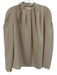 Tibi Size 0 Beige Triacetate Blend Pleated Long Sleeve Crepe Mock Neck Top Beige / 0
