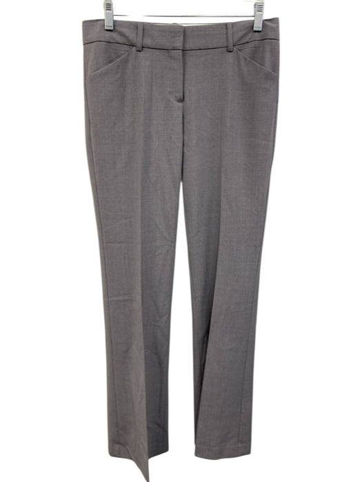 Theory Size 4 Grey Wool Blend Zip & Hook Closure Heathered Trouser Pants Grey / 4