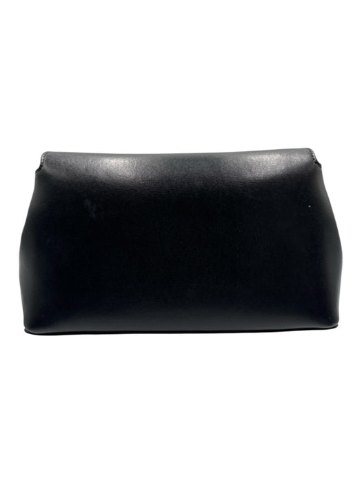 Toteme Black Leather Twist Clasp Textured Studs Crossbody Strap Bag Black
