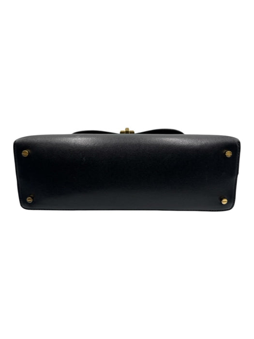 Toteme Black Leather Twist Clasp Textured Studs Crossbody Strap Bag Black