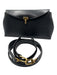 Toteme Black Leather Twist Clasp Textured Studs Crossbody Strap Bag Black