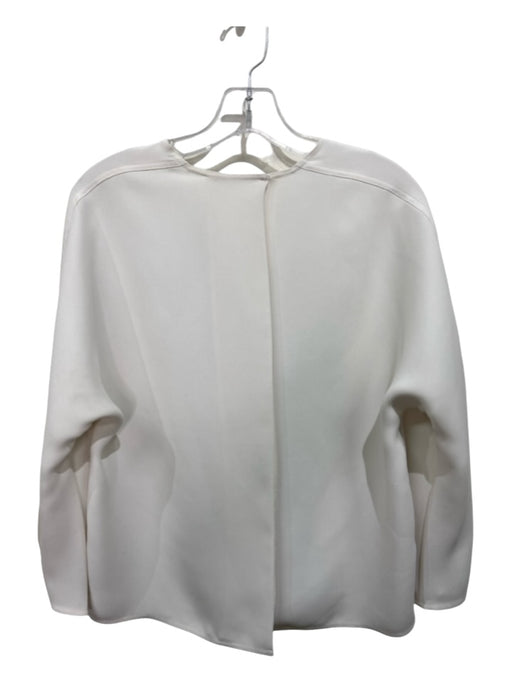 Vince Size 2 White Polyester Long Sleeve Tulip Back Side Slit Top White / 2
