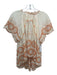 Zimmerman Size 1/Small Cream & Orange Cotton Short flutter sleeve Eyelet Top Cream & Orange / 1/Small