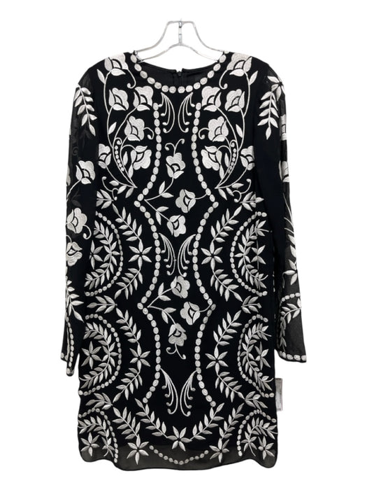 Needle & Thread Size 2 Black & White Polyester Floral Embroidery Dress Black & White / 2