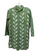 Julia Amory Size S Green & White Cotton Embroidered Long Sleeve Dress Green & White / S