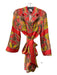 Cara Cara Size XS Orange Print Viscose & Silk Long Sleeve Floral Tunic Dress Orange Print / XS