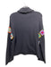 Lisa Todd Size S Black & Multi Cotton Turtleneck Embroider Detailing Sweater Black & Multi / S