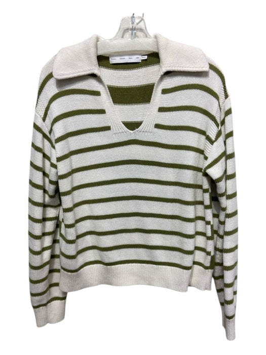 Proenza Schouler White Label Size S White & Green Horizontal Stripes Sweater White & Green / S