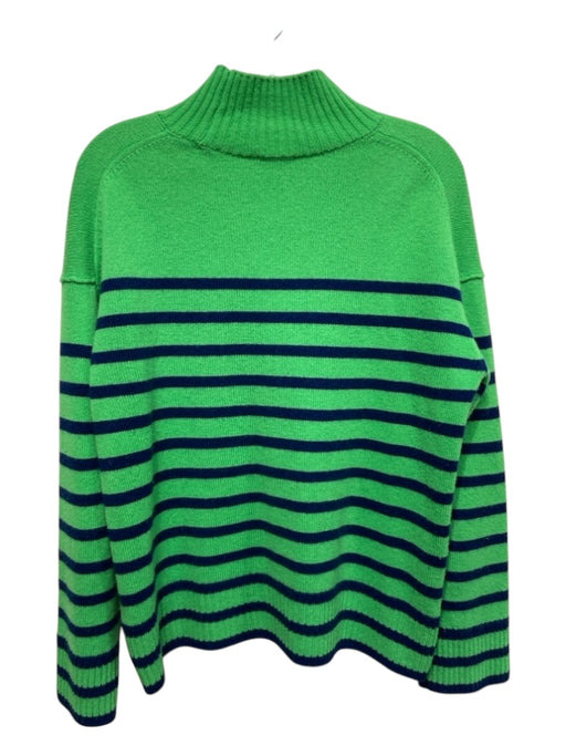 Rails Size S Green & Navy Blue Print Wool & Cashmere Horizontal Stripes Sweater Green & Navy Blue Print / S