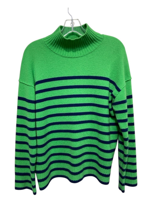 Rails Size S Green & Navy Blue Print Wool & Cashmere Horizontal Stripes Sweater Green & Navy Blue Print / S