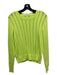 Cotton by Autumn Cashmere Size M Neon Green Cotton Vertical Stripes Sweater Neon Green / M