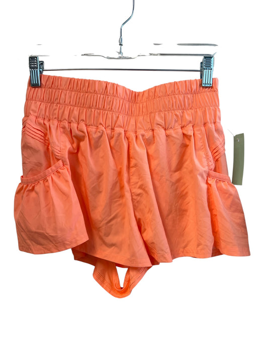 F P Movement Size XS Orange Polyester Wide Waist Band Side Pocket Runner Shorts Orange / XS