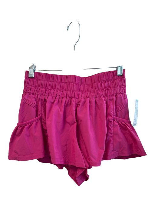 F P Movement Size XS Dark Pink Polyester Wide Waist Band Side Pocket Shorts Dark Pink / XS