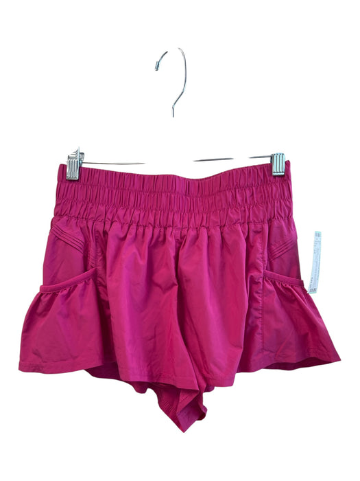 F P Movement Size XS Dark Pink Polyester Wide Waist Band Side Pocket Shorts Dark Pink / XS