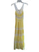 Frankies Bikinis Size XS Yellow & White Rayon Side Zippers Lace Detail Dress Yellow & White / XS