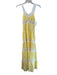 Frankies Bikinis Size XS Yellow & White Rayon Side Zippers Lace Detail Dress Yellow & White / XS