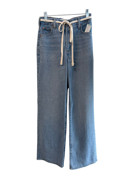 Denim Forum Size 23 Med Light Wash Cotton Blend Low Rise Zip Fly baggy Jeans Med Light Wash / 23