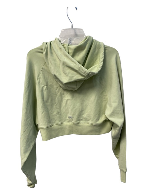 Aloyoga Size S Iced Green Tea Cotton Cropped Boot Cut Terry Cloth String Hoodie Iced Green Tea / S