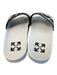 Off White Shoe Size 37 White & Black Rubber Slide Wide Strap Flat Shoes White & Black / 37