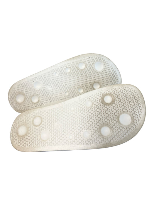 Off White Shoe Size 37 White & Black Rubber Slide Wide Strap Flat Shoes White & Black / 37