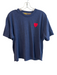 Aviator Nation Size XL Navy Cotton Blend Heathered heart patch rolled hem Top Navy / XL