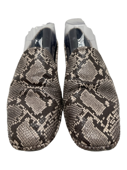 Vince Shoe Size 8M Black & Grey Leather Slip On Snake Embossed Round Toe Shoes Black & Grey / 8M