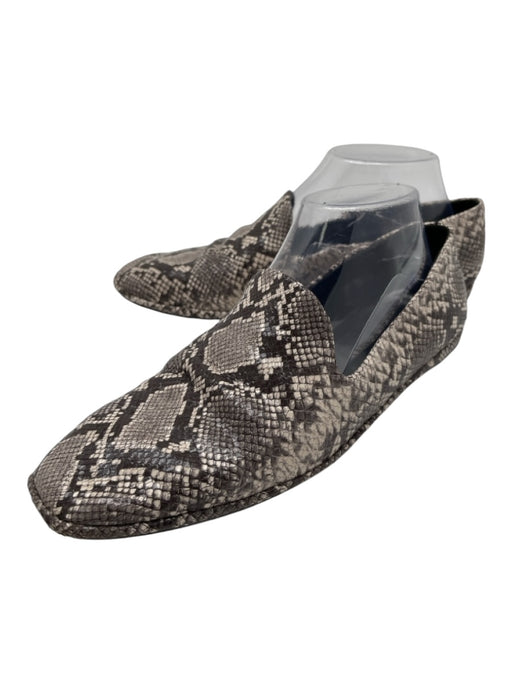 Vince Shoe Size 8M Black & Grey Leather Slip On Snake Embossed Round Toe Shoes Black & Grey / 8M